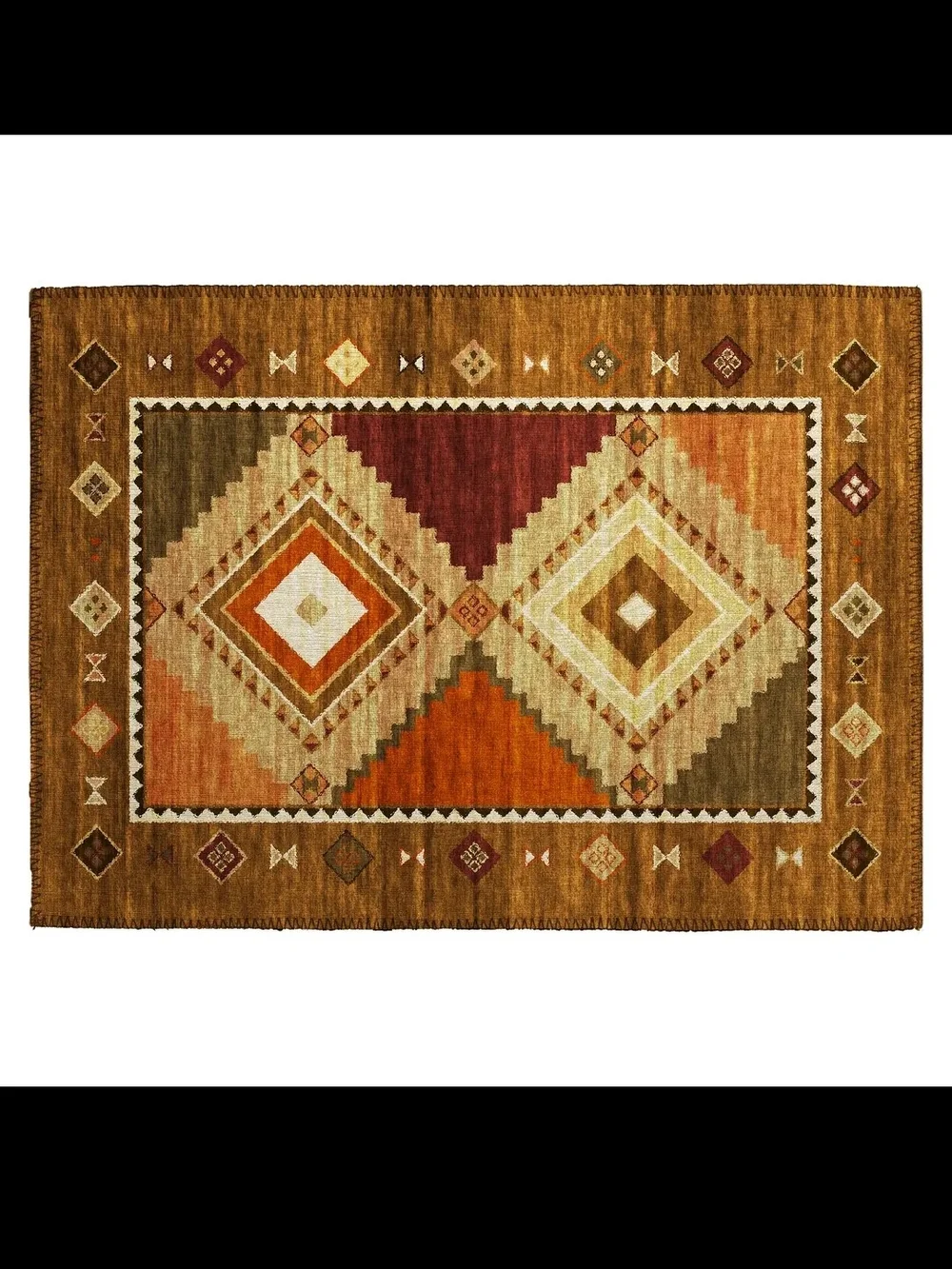 Southwest-Style Door Mat in Brown and Orange